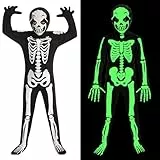 Joxessaien Skelett Kostüm für Kinder, Kostüme Halloween Kinder, Kostüm Skelett Junge Halloween Familienkostüm für Partys und Bühnenauftritte