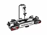 EUFAB 11523 Fahrradträger PREMIUM 2 Plus, E-Bike geeignet, für große Heckklappen, komplett vormontiert, Diebstahlschutz, 2 Fahrräder, Anhängekupplung, Schwarz/Grau, (BxHxT) ca. 115x67x61 cm