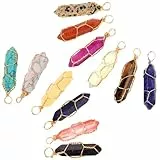 NUOBESTY 12stücke Teiliges Sechseck- Naturstein Für -ketten Und Armbänder Charmantes Schmuckdekor Mit Kristallinem Look Zufällige Stile Für Kreative Bastelprojekte