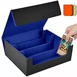 Aolso Sammelkarten Aufbewahrungsbox für 1800+ Karten, Magnetische Sammelkartenbox mit 8 Kartenteilern Aufbewahrungsbox, Sammelkartenbox PU Kartendeckbox passend für MTG und Sportkarten (Blau)