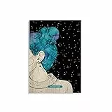 matabooks - Jana Notizbuch A5 'Blue Starry Sky' (blanko, farbig): Nachhaltige und vegane Notizbücher aus Graspapier