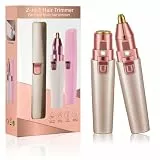 URAQT Gesichtshaarentferner für frauen, 2 in 1 USB Elektrischer Augenbrauen Rasier, Schmerzfreie Augenbrauen Trimmer Frauen Für Körper Gesichtshaare Lippen Kinn, eingebautem LED-Licht (Roségold)