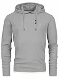 Indicode Herren INMarto Sweatshirt mit Kapuze | Kapuzenpullover Hoodie für Männer Lt Grey, XL