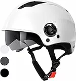 WESTT Escape Skaterhelm Fahrradhelm Inliner Helm I Sonnenvisier I Verstellbarer Kinnriemen I Herren I Damen I Junge Erwachsene I Weiss l Größe S-M (55-58 cm)