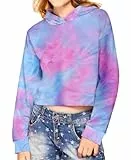Arshiner Mädchen Hoodie Batik Kinder Kapuzenpullover Tie-Dye Leichtgewicht Kleidung Sport Frühling Sweatshirt Langarm Hoodies für Mädchen 5-14 Jahre