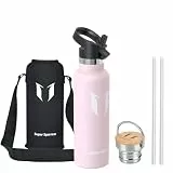 Super Sparrow Trinkflasche Edelstahl - 620ml - Auslaufsicher Thermoskanne, BPA-Frei Wasserflasche - Thermosflasche Kinder für Sprudel, Sport, Schule, Fitness - Mit 2 Deckeln