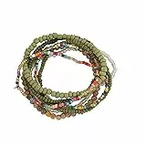 ikasus Böhmische Stretch Perlen Armbänder für Damen Mädchen,Reisperlen Kristallarmband,personifizieren Boho Mehrschichtige Stapelbare Perlen Armbänder Schmuck, Geburtstag Geschenke