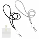 SPOKKI 2 Stück Strass Schlüsselband Lanyard Schlüsselband Glitzer mit 2 Handykette Halterung Handykette Universal Kartenhalter Trageband für Handys Kameras Schlüsselanhänger ID Kartenhalter