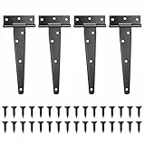 4 Stück Gartentor Scharnier, T-förmige Scharniere, Türscharnier, Schaniere Klappbar, Scharnier Edelstahl Für Schuppentore, Scheunentore, Gartentore