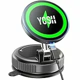 YOSH für MagSafe Autohalterung mit Ladefunktion, [300N Vakuum-Saugnapf & 22 N55 Magnete], 15W Schnellladen, Handyhalterung Auto für MagSafe Ladegerät, für iPhone 17-12 Samsung & Pixel