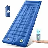 Tonfarb Isomatte Elektrisch Selbstaufblasend, 12CM Verdicktes Aufblasbare Matratze mit Kissen, Kleines Packmaß Wasserdicht Luftmatratze Outdoor, Anti-Ripstop Schlafmatte für Wandern und Strand