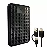 ModusTech Facet 500GB Externe Festplatte Tragbar USB-C/USB 3.1 5Gbps — Kompakte High Speed HDD für Backup, Datensicherung, Gaming, PC, Mac, Laptop, PS4, Xbox, Smart TV (Schwarz)