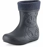 Ladeheid Eva Kinder Jungen Mädchen Gummistiefel Regenschuhe gefüttert LA-CA-11 (Carbone, 24/25 EU)