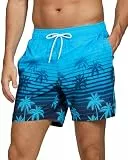 Decorie Badehose Herren Badeshorts Männer mit Reißverschlusstasche Schwimmhose Trendiger Farbverlaufdruck Schwimmshort mit Meshfutter (Z4,XL)