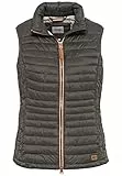 camel active Damen kurze leichte Steppweste mit elastischen Bündchen Khaki, womenswear-38