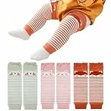 XEPST Packung mit 3 Kleinkind Baby Beinwärmer, niedliches Tiermuster Unisex Beinwärmer Kniestrümpfe Baby Knieschützer Beinärmel Leggings für Baby Kinder Kleinkinder Mädchen 0-3 Jahre, Einheitsgröße