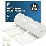shinfly Filzgleiter Selbstklebend 4mm Dicker, Filz Selbstklebend Möbelgleiter(100cm*10cm+100cm*5cm+100cm*2cm), Schneiden Sie Jede Form, Stark Klebendes Filzgleiter für Stühle Möbel - Weiß