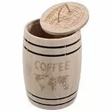 BUGUUYO Luftdichtes Kleines Holzfass Mit Deckel Für Kaffeebohnen Und Tee Aufbewahrung Vintage Bauernhaus Küchenbehälter 6.89X4.92X4.92In
