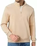 JMIERR Baumwolle Pullover Herren 2025 Freizeit Reißverschluss Hals Sweatshirts Winter Langarm Hoodies Loose Fit Beige L