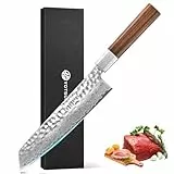 YOTSUBA Damastmesser Kochmesser, Profi Küchenmesser Messer Klingenlänge 20 cm Chefmesser Allzweckmesser aus hochwertigem Edelstahl, Extra Scharfe Messerklinge mit ergonomischem Griff