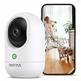 INFIYA Überwachungskamera Innen - 2K Kamera Überwachung Innen, Babyphone mit Kamera, WLAN Indoor Camera, Hundekamera mit APP, 2-Wege-Audio, Automatische Verfolgung, Nachtsicht, Bewegungserkennung