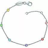 Engelsrufer Damen Armband aus Sterling Silber, mit Multicolor Zirkonia Steinen, verstellbar (17–19 cm), Karabinerverschluss, nickelfrei, Allergiker freundlich