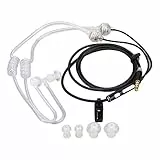 Vikye Luftschlauch-Ohrhörer, 3,5 Mm Ergonomische Rauschunterdrückung Luftschlauch-Ohrhörer, Strahlungsfreie Tragbare Binaurale Headset-Kopfhörer für Laptop-Tablet(Schwarz)