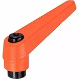 HALDER 24400.0521 Verstellbare Klemmhebel, d1=25 mm / d2=M12, Orange