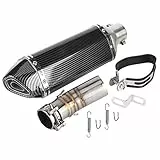 EBTOOLS Motorrad-Auspuffanlage, Auspuffanlage, Mittelrohr + Carbon-Slip-On-Schalldämpfer mit DB Killer Fit für 400 Z400 2018-2020