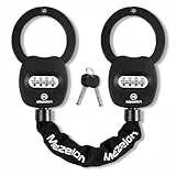 Mezelon E Scooter Schloss mit Zahlencode | Zahlenschloss für E Scooter | 8mm-Kettenglied Hochsicherheits-Schlösser | Handschellenschloss | Hochbelastbare Schlösser für E Roller
