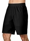 JMIERR Herren Sport Shorts 7 Inch Schnell Trocknend Kurze Hose Casual Leicht Sporthosen mit Reißverschlusstasche Schwarz M