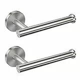 Toilettenpapierhalter, Eolax Perforation Rollenpapierhalter, Wandmontage, Edelstahl, Badezimmer, Küche, WC Klopapierhalter 2er-Pack (Nickel gebürstet)