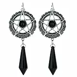 W WIDMANN MILANO Party Fashion - Satan Ohrringe mit Pentagramm und Kristall, Kostüm Accessoire für Halloween und Karneval
