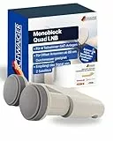 Schwaiger Monoblock Quad LNB I Low Noise Blockconverter für 4 Teilnehmer I für den Empfang von 2 Satelliten I witterungsbeständig & robust für störungsfreien SAT-Empfang I Satellitenschüssel-Zubehör