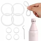 8 Stück Ersatzdichtungen für Stanley All Day Slim Bottle 20oz & 34oz, Robuste Auslaufsichere Dichtungsringe mit Haken für Wasserflaschen