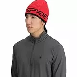 Spyder Herren Logo Ski Beanie-Mütze, Rot, One Size