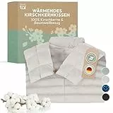 Blumtal Kirschkernkissen - Körnerkissen mit 100% Kirschkern-Füllung - Körnerkissen Mikrowelle mit OEKO-TEX zertifiziertem 100% Baumwoll-Bezug - Körnerkissen Nacken Schulter - Wärmekissen Beige