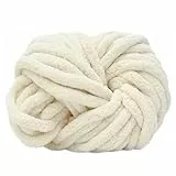 Maxee Dicke Wolle Garn 250g, Sperrige Armstricken , Soft Arm Knitting, XXL Grobstrick Weiches Wollgarn, zum Häkeln für Decke, Perfekt zum Weben von Haustier Nest, Decken, Zierkissen-Beige