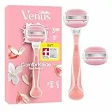 Gillette Venus ComfortGlide Spa Breeze Rasierer, Damenrasierer mit Gelkissen — inkl. 2 Ersatzklingen für Nassrasierer und rutschfestem ergonomischen Handstück, GUT GETESTET bei Stiftung Warentest