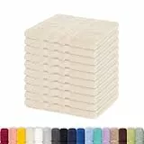 Lavea® 10er Seiftuch Set, 30 x 30 cm, 100% Baumwolle Frottier 500 g/m², Gästehandtücher und kleine Waschlappen, pflegeleicht 60 °C, Frottierserie Elena, ideal für Bad und Gäste WC, Creme