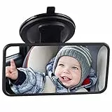 VidFair Rückspiegel Universal Baby Auto Innenspiegel Rückspiegel Fahrtest Fahrlehrer Spiegel Ersatz Auto Rückspiegel mit Saugnapf für Auto SUV LKW 123 x 63 mm (Schwarz)