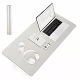 YSAGi Schreibtischunterlage, Mauspad mit Leder und Rutchfeste Wildleder, Multifunktionales Office Mousepad Laptop Schreibunterlage, Tischunterlage für Büro/Home-Office (Champagner, 80x40cm)