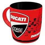 Nostalgic-Art Retro Kaffeebecher, 330 ml, Ducati Corse – Logo Racing – Geschenk-Idee für Biker, Original Lizenzprodukt (OLP), Keramik-Tasse für Kaffee, Vintage Design