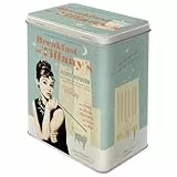 Nostalgic-Art Retro Vorratsdose L, 3 l, Breakfast at Tiffany's Blue – Geschenk-Idee für Dein Zuhause, Große Kaffee-Dose aus Blech, Vintage Design