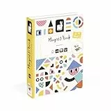 Janod – Magnéti'Book Moduloform – Magnetisches Lernspiel 85 Magnete + 30 Vorlagen – Kinderspielzeug aus FSC-Karton – Fördert Geschicklichkeit und Fantasie – Ab 3 Jahren