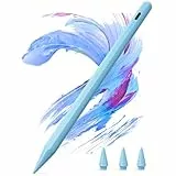 Kingone Stift für Apple iPad 2018-2025, 2X Schnellladung, kompatibel mit iPad 11/10/9/8/7/6, Pro M4/12.9/11/13', Air 3/4/5/M2/M3, mini 7/6/5, mit Magnetischer Haftung, Palm Rejection & Neigung, Blau.
