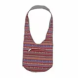 IMIKEYA Schultertasche Damen aus Reinem Baumwoll leinenstoff Einfarbig Weinrot Casual Umhängetasche mit Praktischem Stauraum Vielseitige Beuteltasche für Arbeit Schule und Alltag