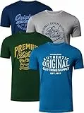 FULL TIME SPORTS Herren T-Shirts 4er Set – 100% Baumwolle, Bedruckt, PRINT-002-PACK-2-M