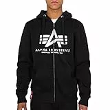 Alpha Industries Herren Basic Zip Hoody Kapuzensweat Für Kapuzenpullover, Schwarz, M EU
