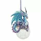Design Toscano Christbaumschmuck, Frost die gotische Drache-Feiertags-Verzierung - Snowflake Dragon Ball Ornament